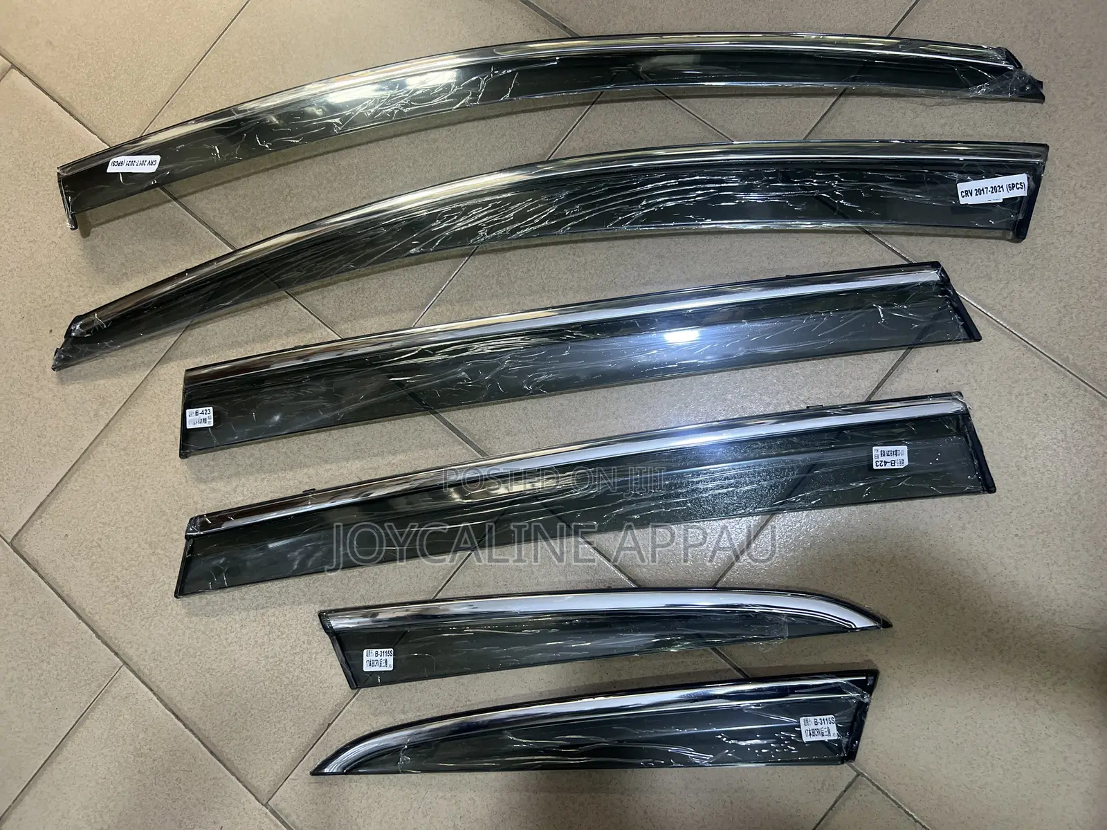Original Honda CRV 2017 to 2021 Window Visor/Rain Guard With Chrome