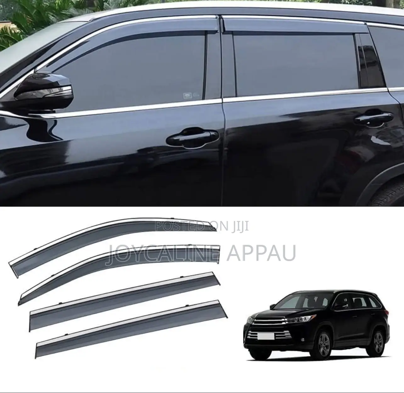 Original Toyota Highlander 2018 To2022 Window Visor/Rain Guard Chrome