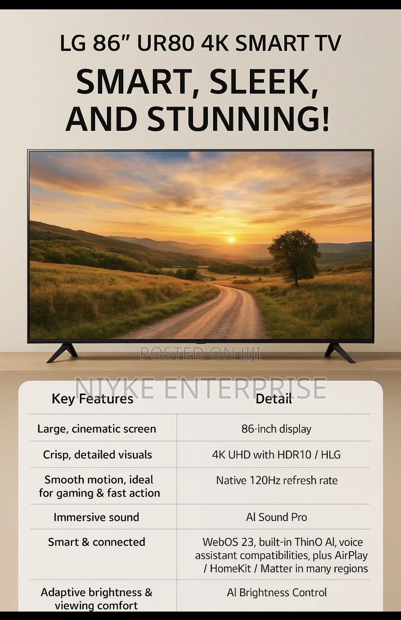 Lg 86-inch Ur80 4k Smart Tv