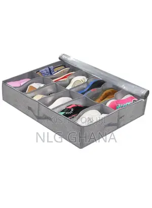 Transparent Foldable Under Bed Shoes Closet Storage Box. Tvx14591