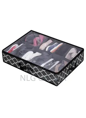 Transparent Foldable Under Bed Shoes Closet Storage Box. Tvx14591