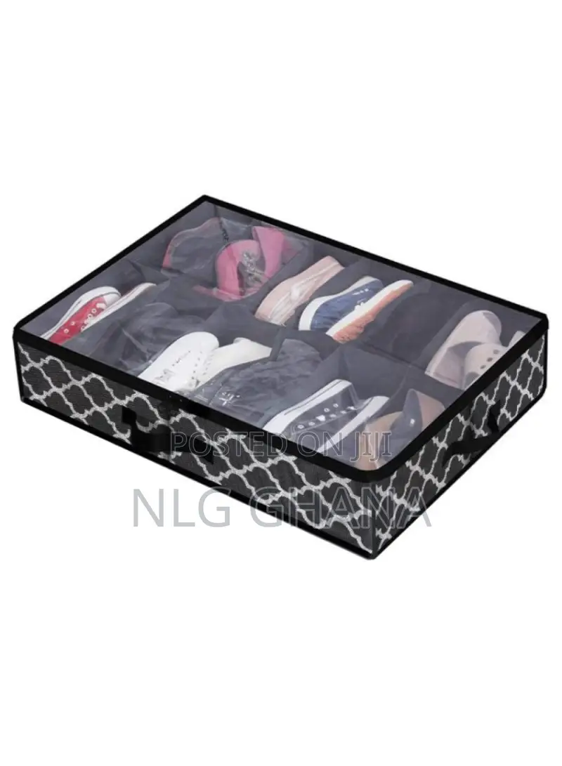 Transparent Foldable Under Bed Shoes Closet Storage Box. Tvx14591