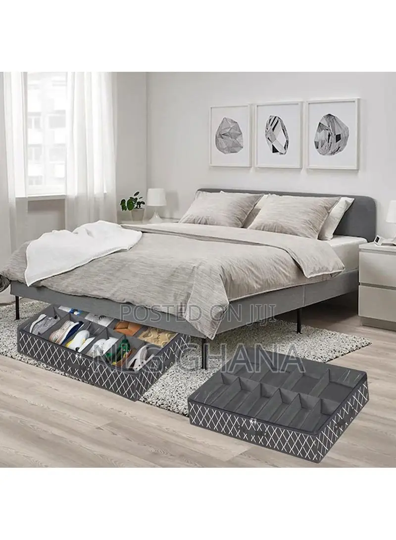 Transparent Foldable Under Bed Shoes Closet Storage Box. Tvx14591