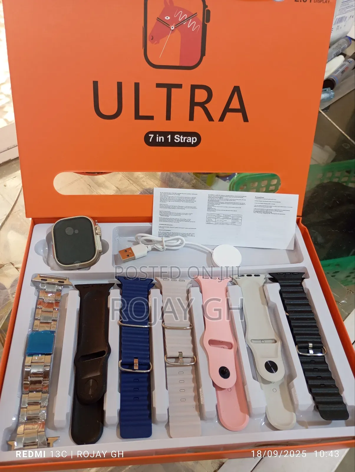 New Version Ultra 7-in-1 Straps Smart Watch - Multicolors