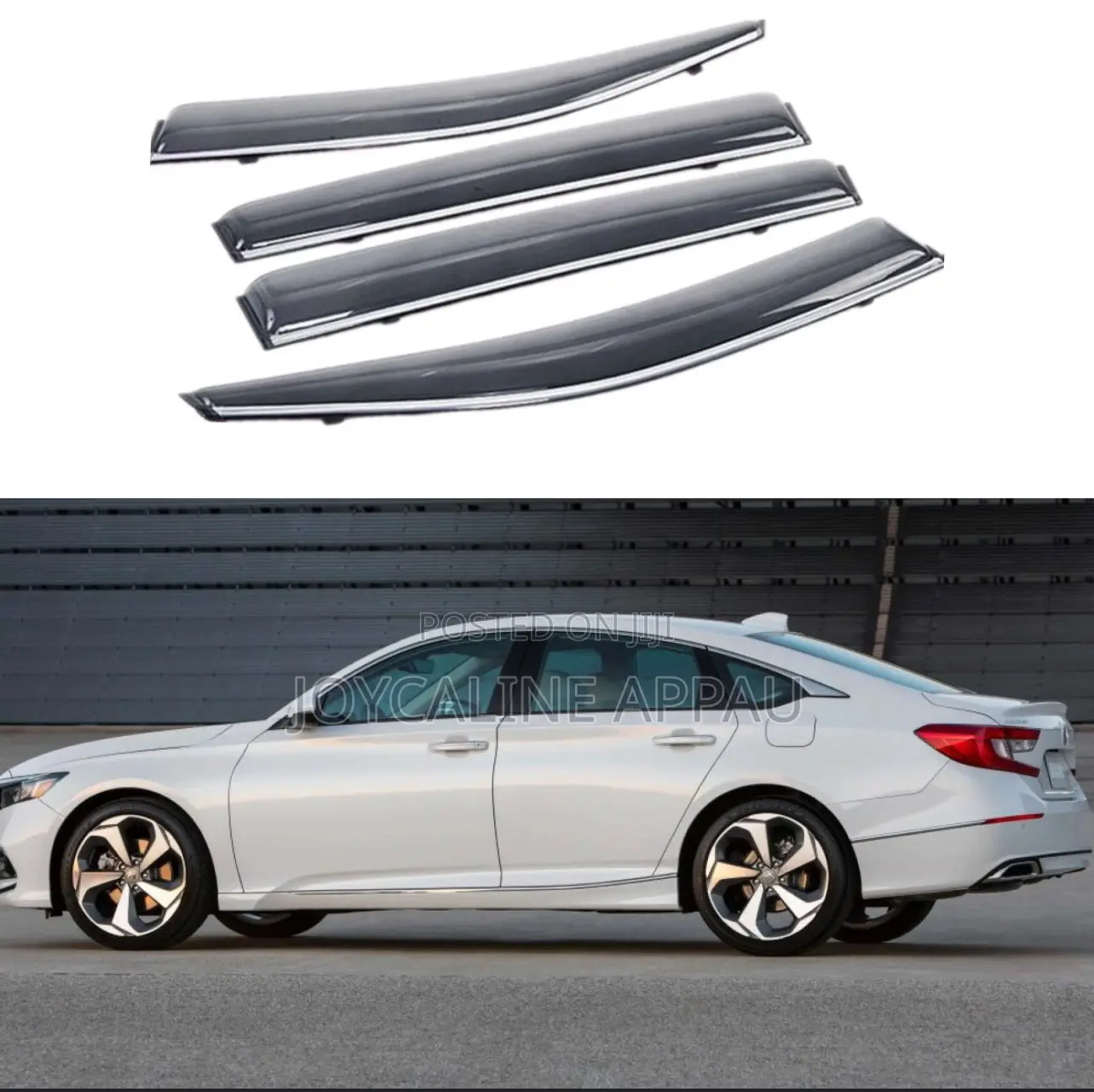Honda Accord 2014 to 2017 Window Door Visor/Rain Guard Chrome