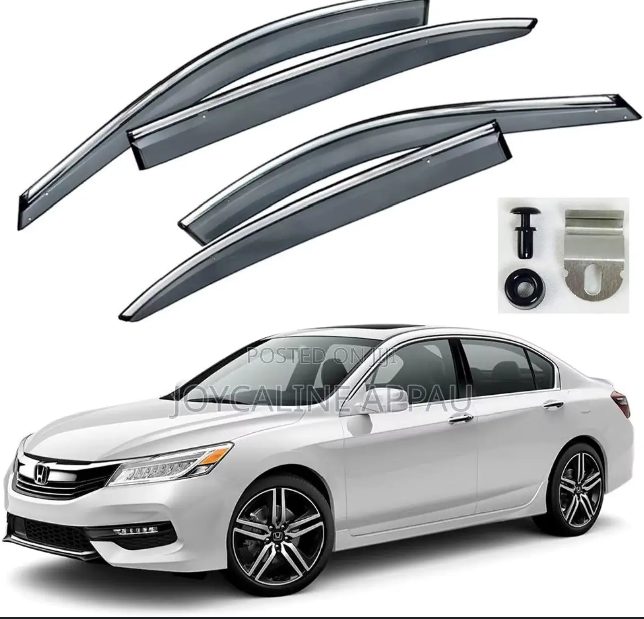 Honda Accord 2014 to 2017 Window Door Visor/Rain Guard Chrome