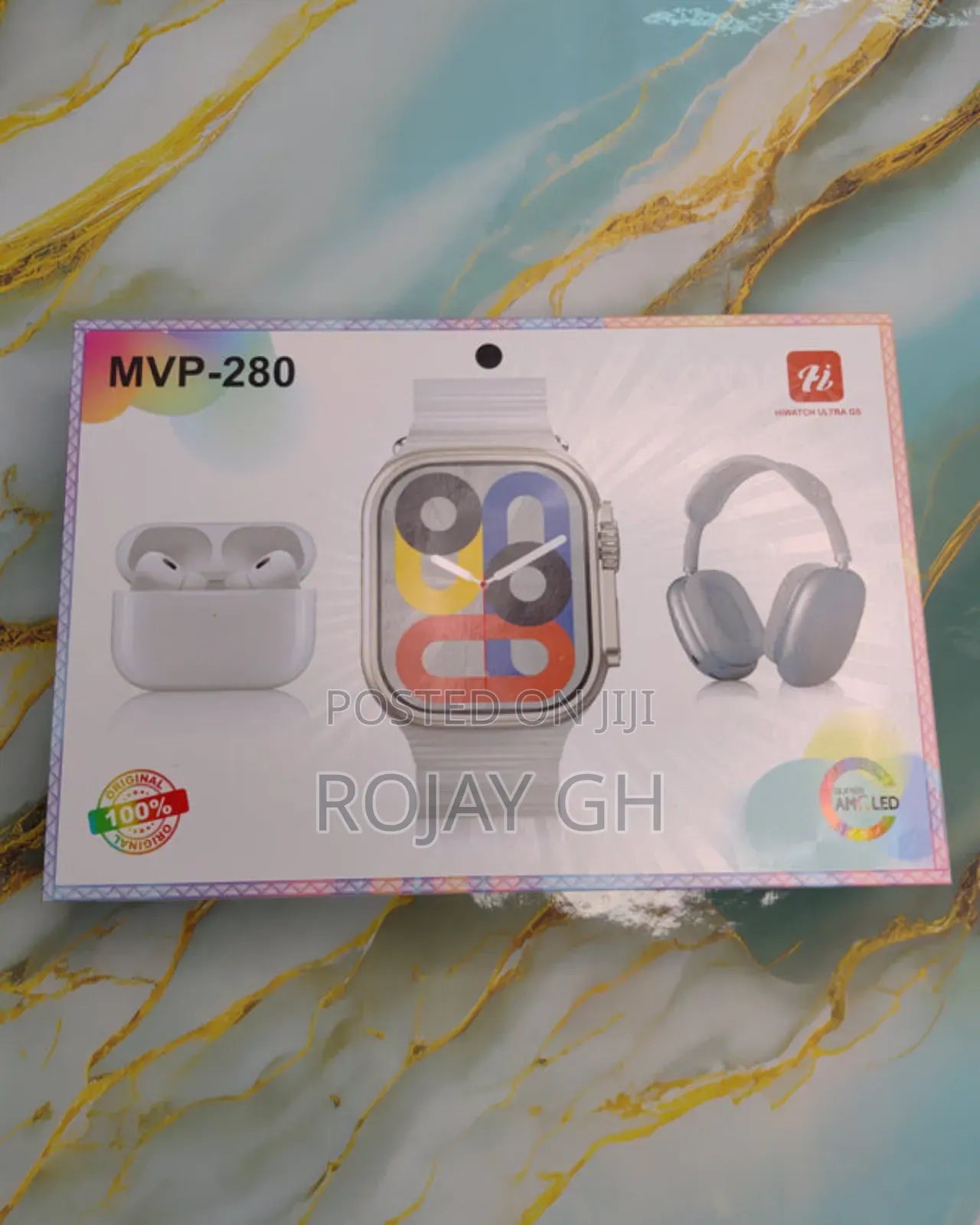 MVP-280 Combo Pack – Smart Watch + Headphones + Airpods - Silver
