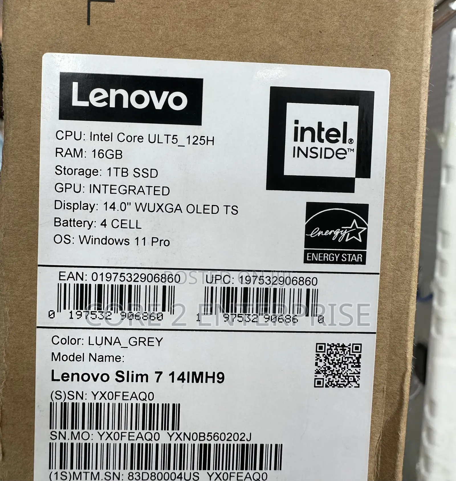 New Laptop Lenovo 16GB Intel Core Ultra 5 SSD 1T
