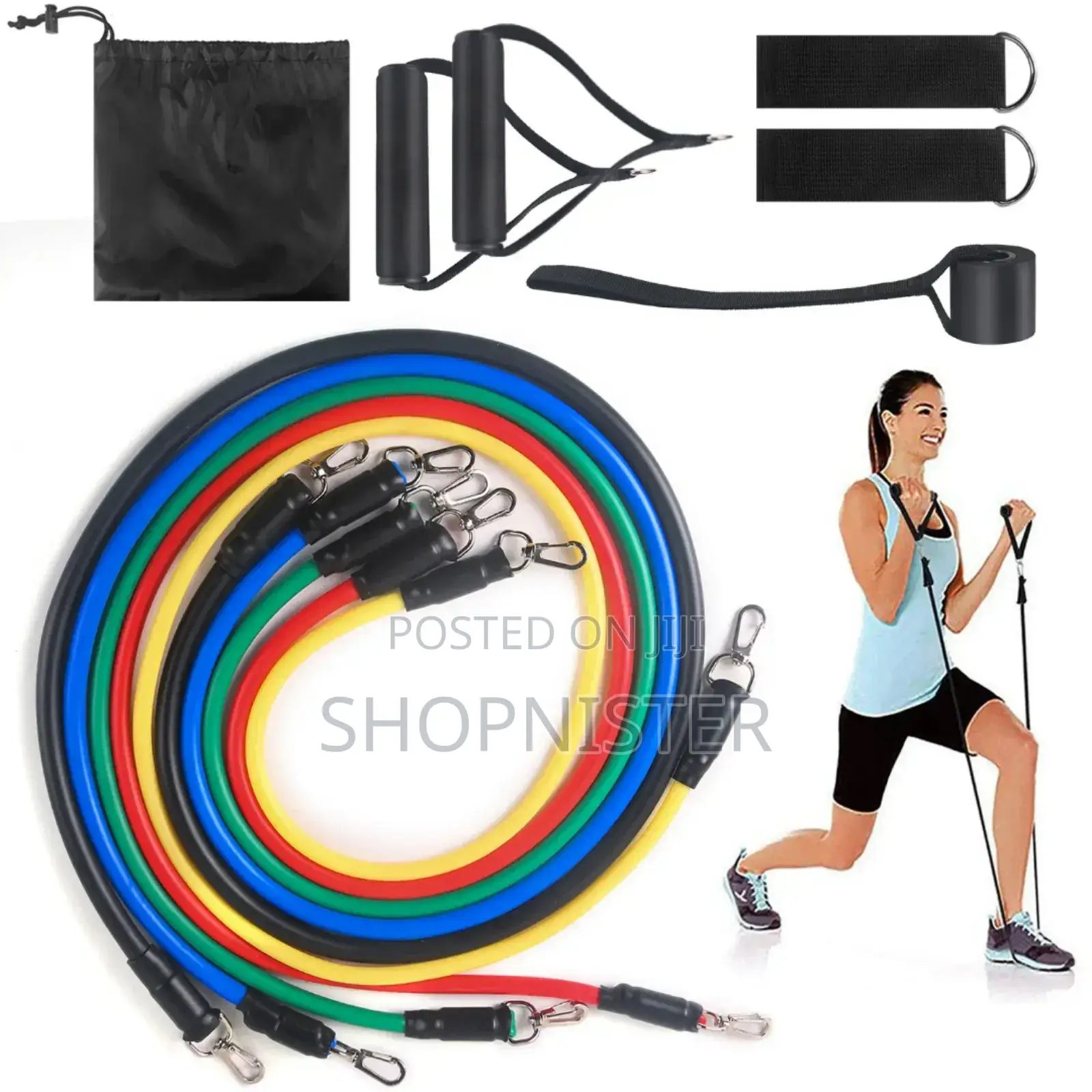 5 PCS Stackable Exercise Resistance Band Set