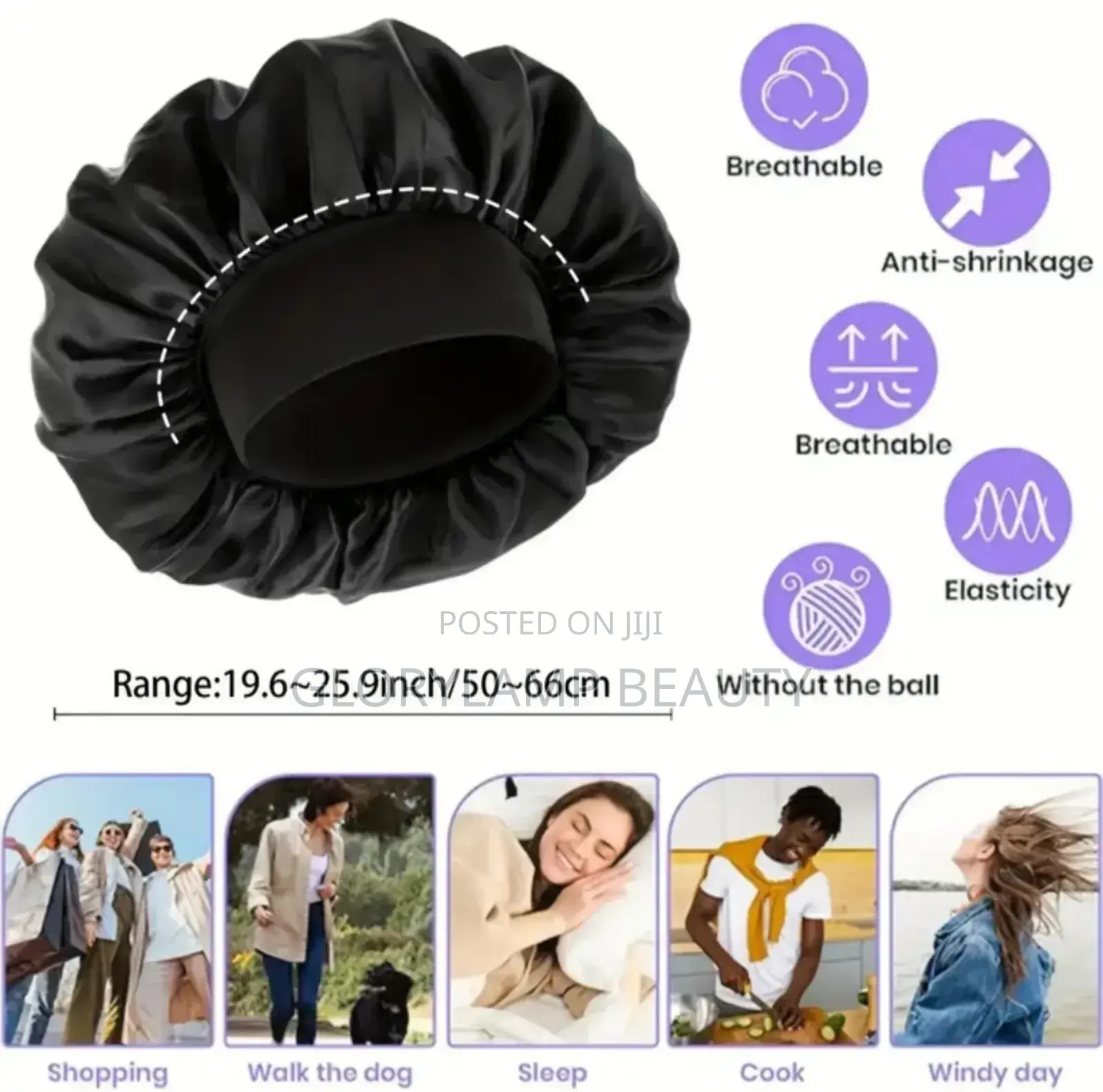 Satin Silk Bonnet Hair Cap For Sleeping - Adjustable, Multi-color