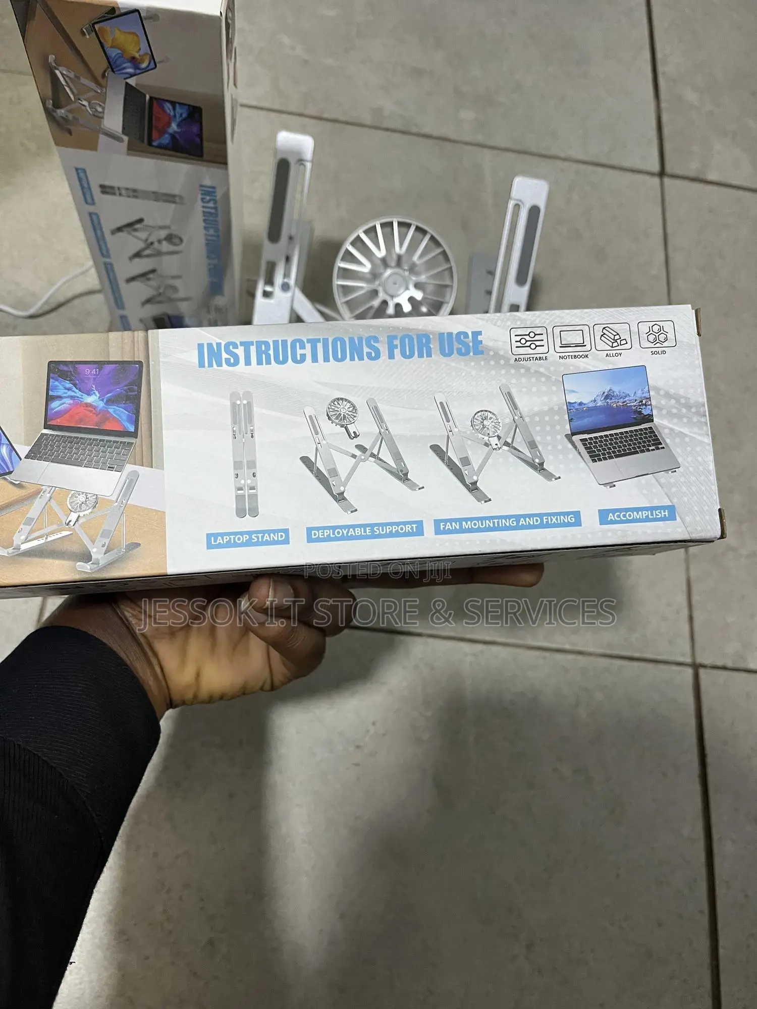 Metal Laptop Stand With With Detachable Fan