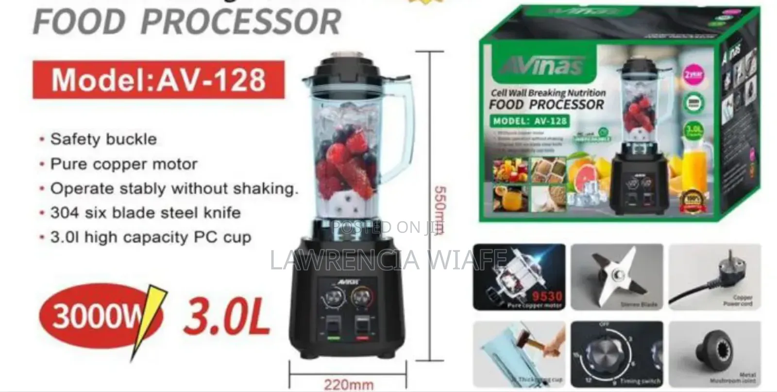 3.0l Electric Commercial Blender