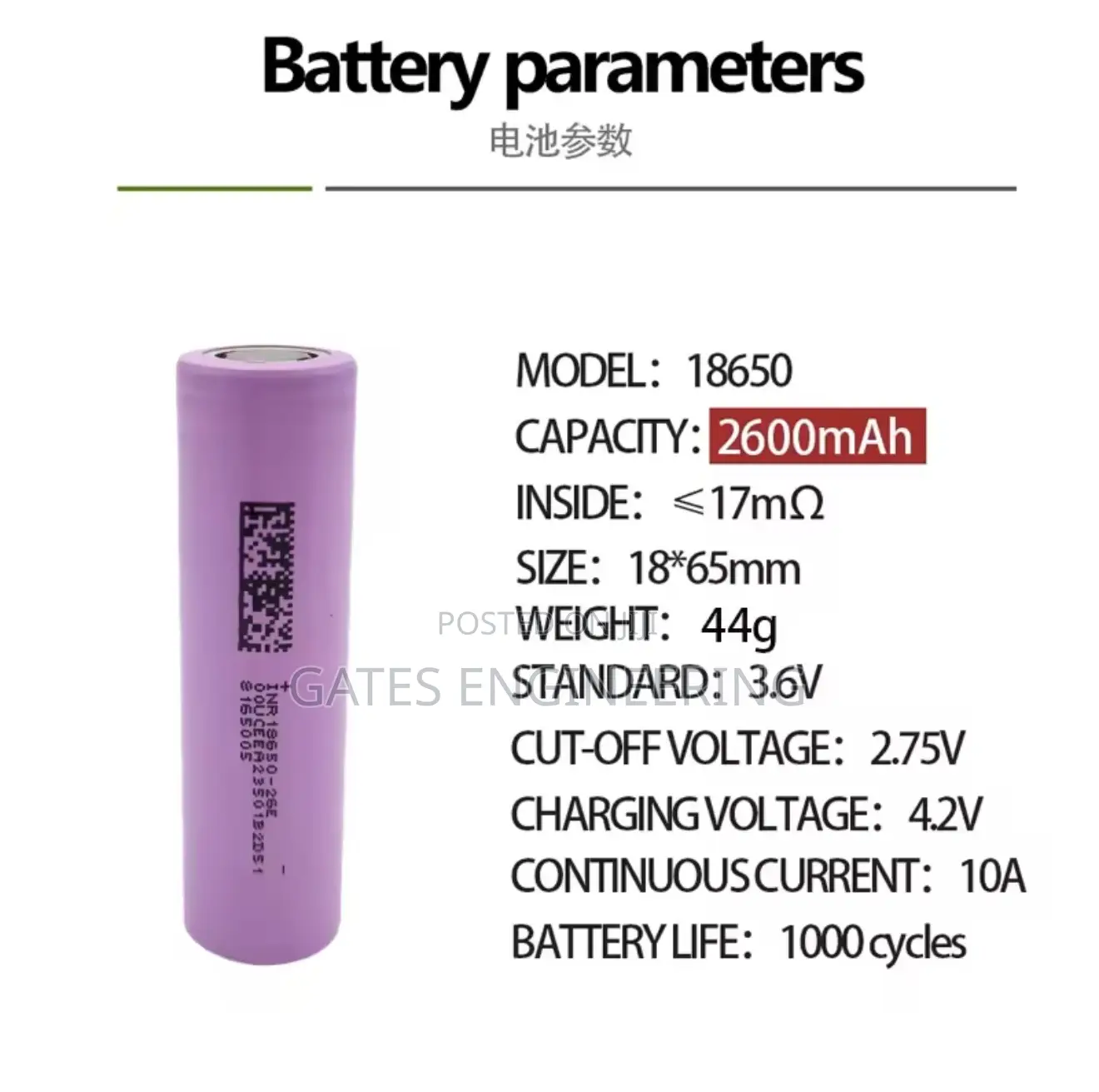 Lithium Ion Batteries and 18650 Batteries 2600 Mah