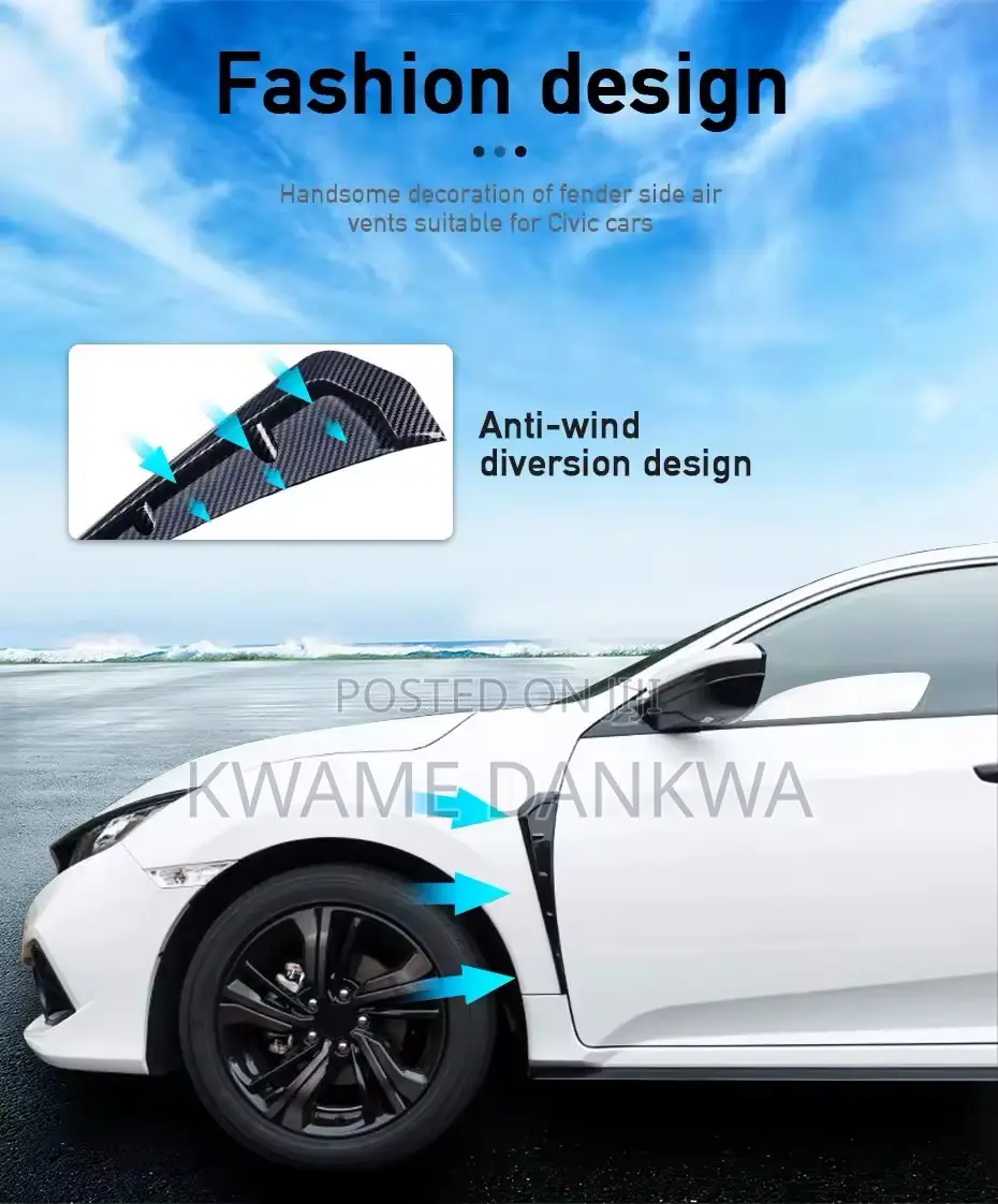 Universal 2 Pcs Decorative Car Fender Side Airflow Spoiler