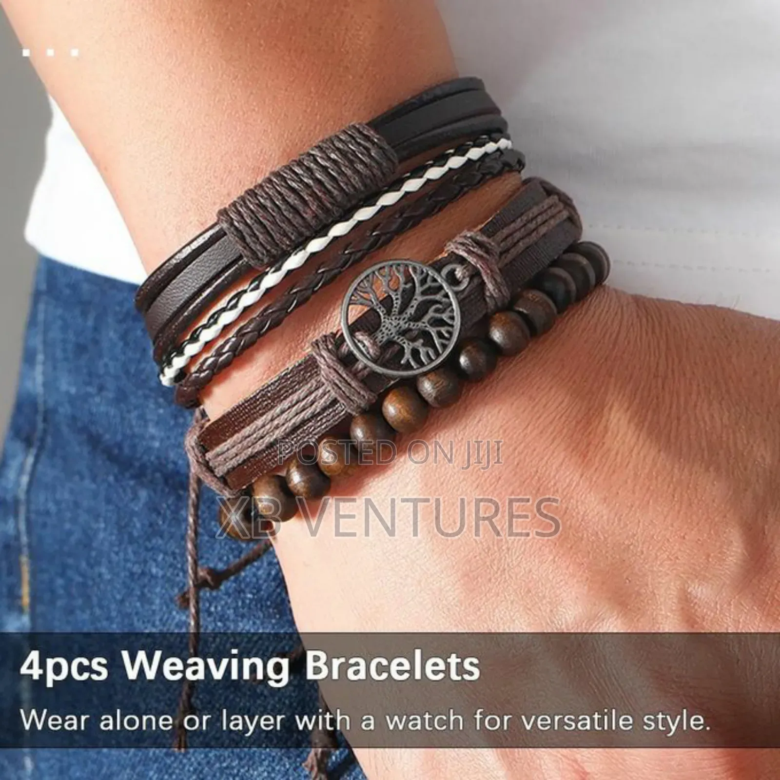 Casual Male Bracelets Leather Strap Wrist Watche - Brown