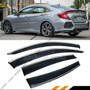 Original Honda Civic 2016 to 2020 Window Door Visor/Rain Guard Chrome