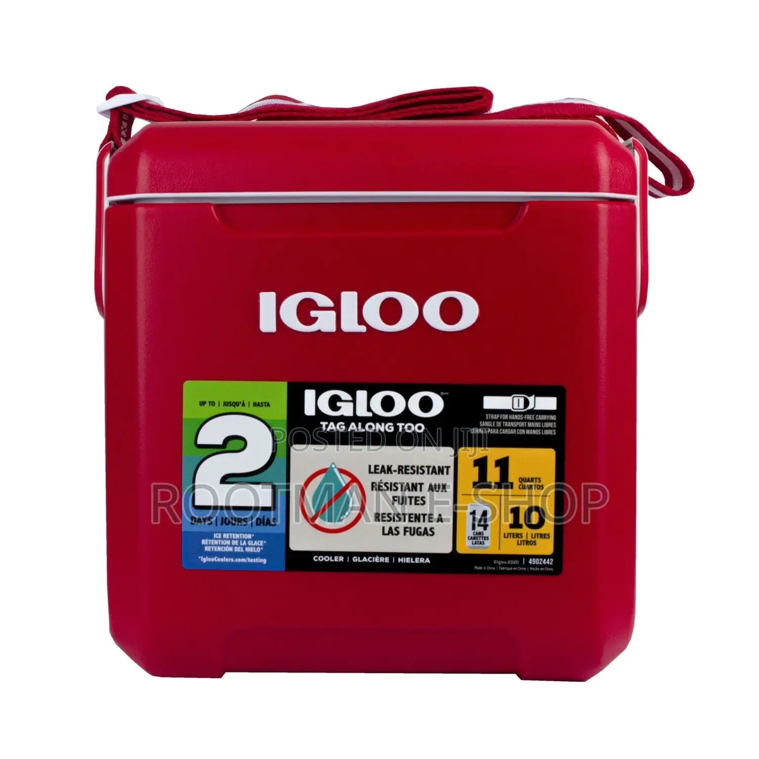 Tag Along Igloo Too Cooler W/Adjustable Strap 14 Cans Red