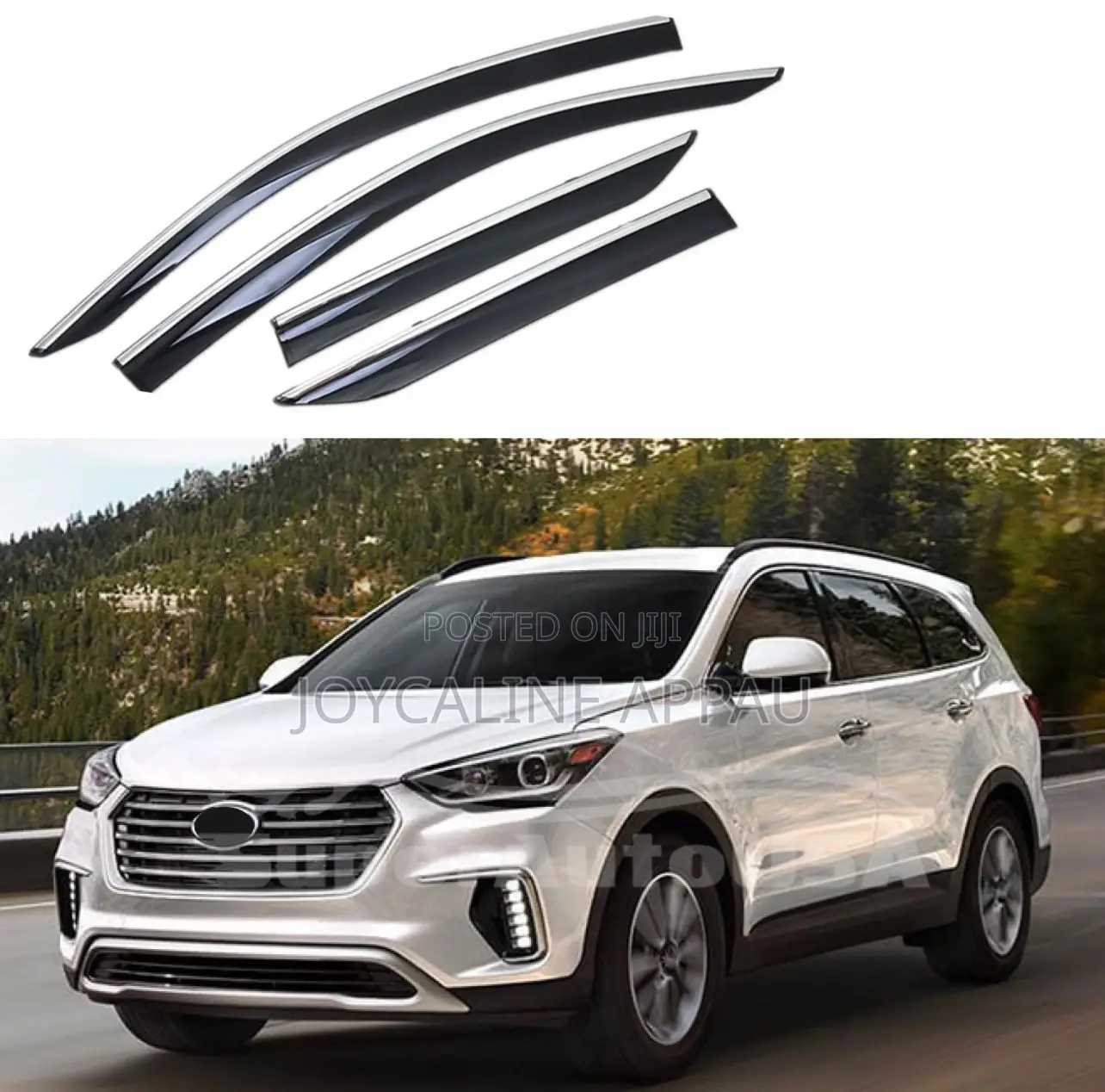 Hyundai Santa Fe 2015 to 2020 Window Door Visor/Rain Guard