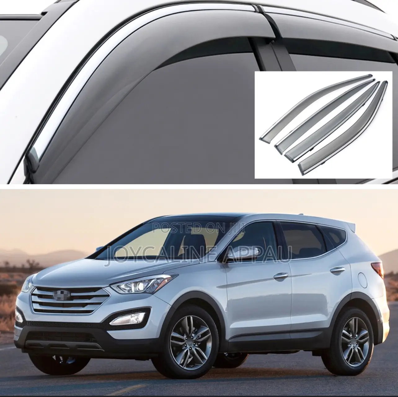 Hyundai Santa Fe 2015 to 2020 Window Door Visor/Rain Guard