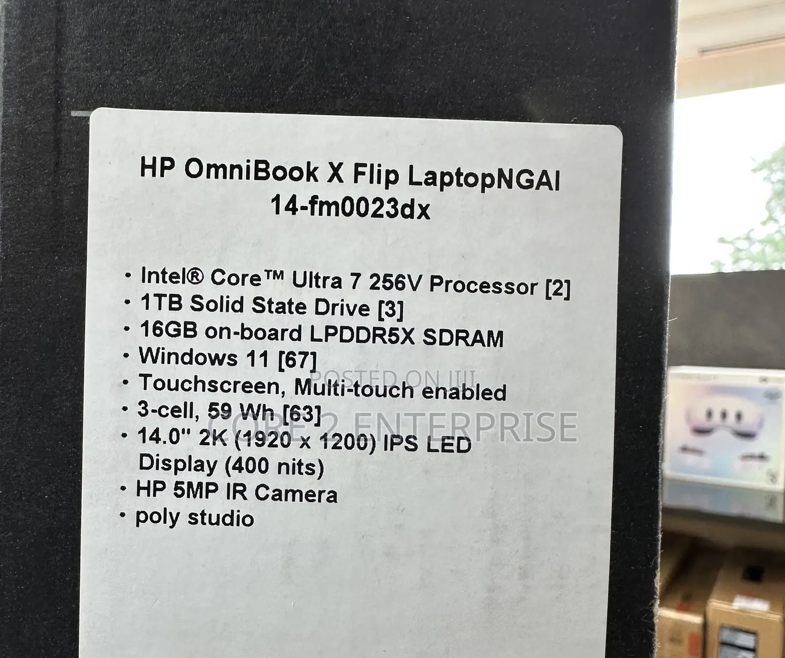 New Laptop HP OmniBook X Flip 14" 16GB Intel Core Ultra 7 SSD 1T