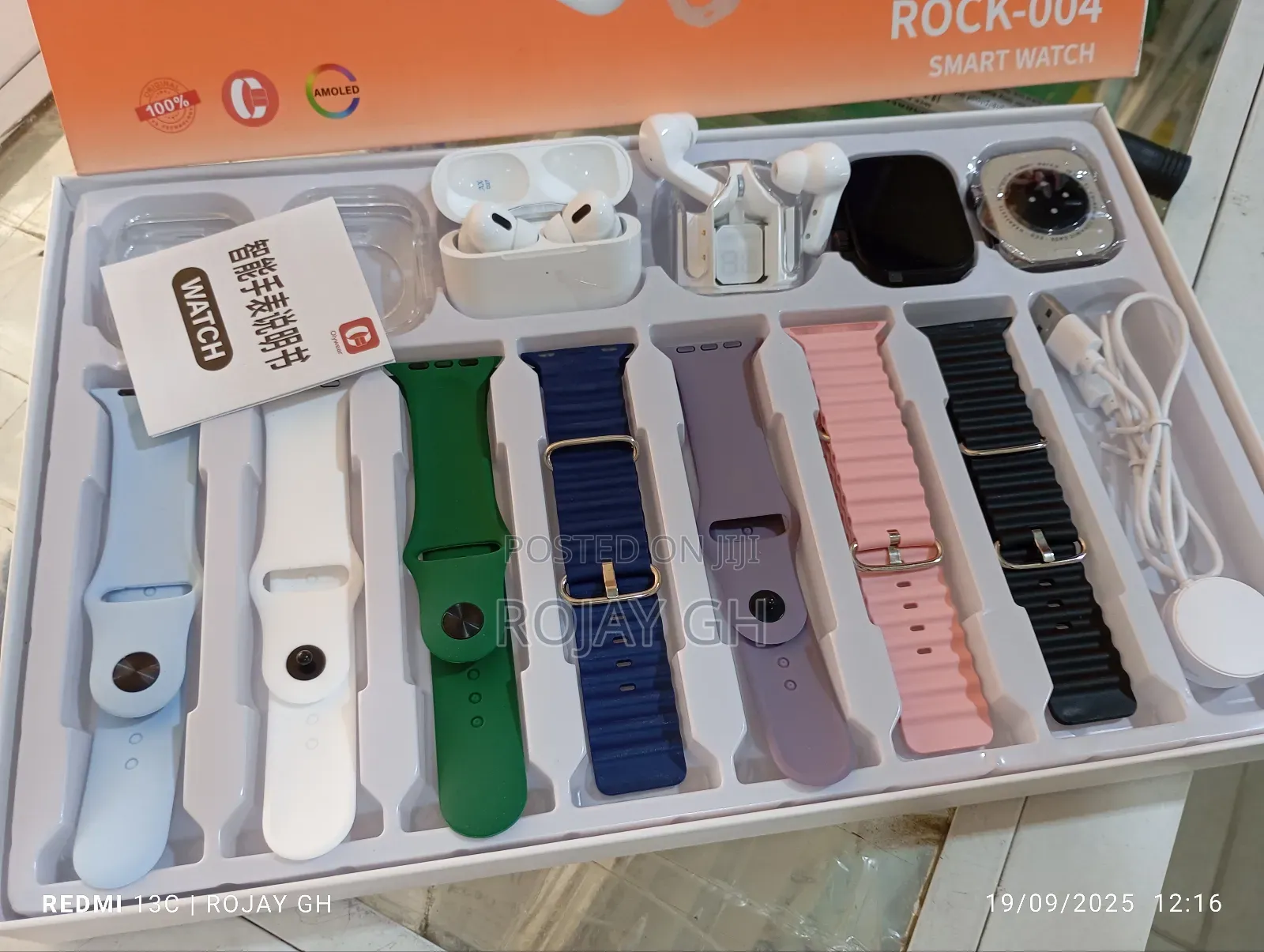 13-in-1 Ultra 3 + S10 Smart Watches, 2 Airpods, 7 Steps - Black