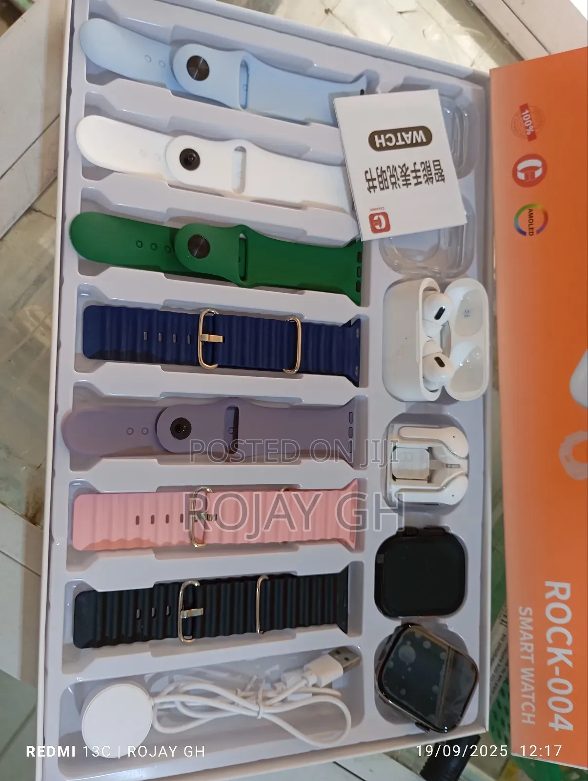 13-in-1 Ultra 3 + S10 Smart Watches, 2 Airpods, 7 Steps - Black