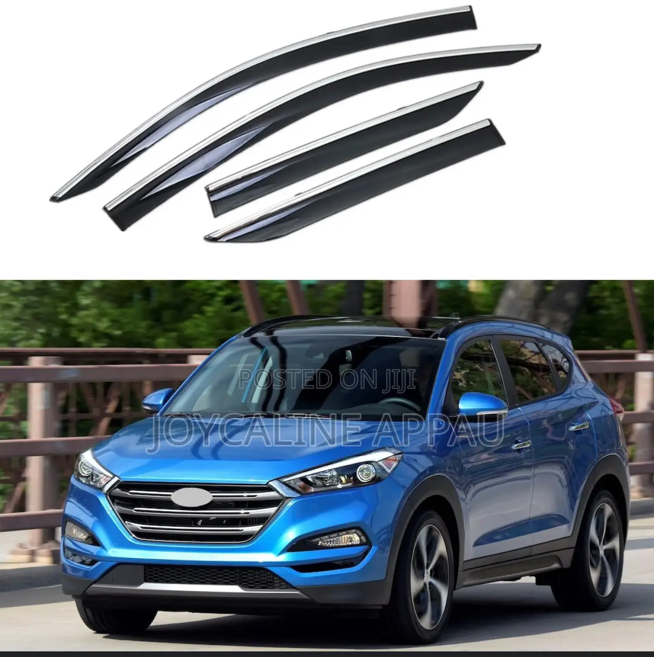 Original Tucson LWB 2015 to 2021 Window Visor/Rain Guard Chrome
