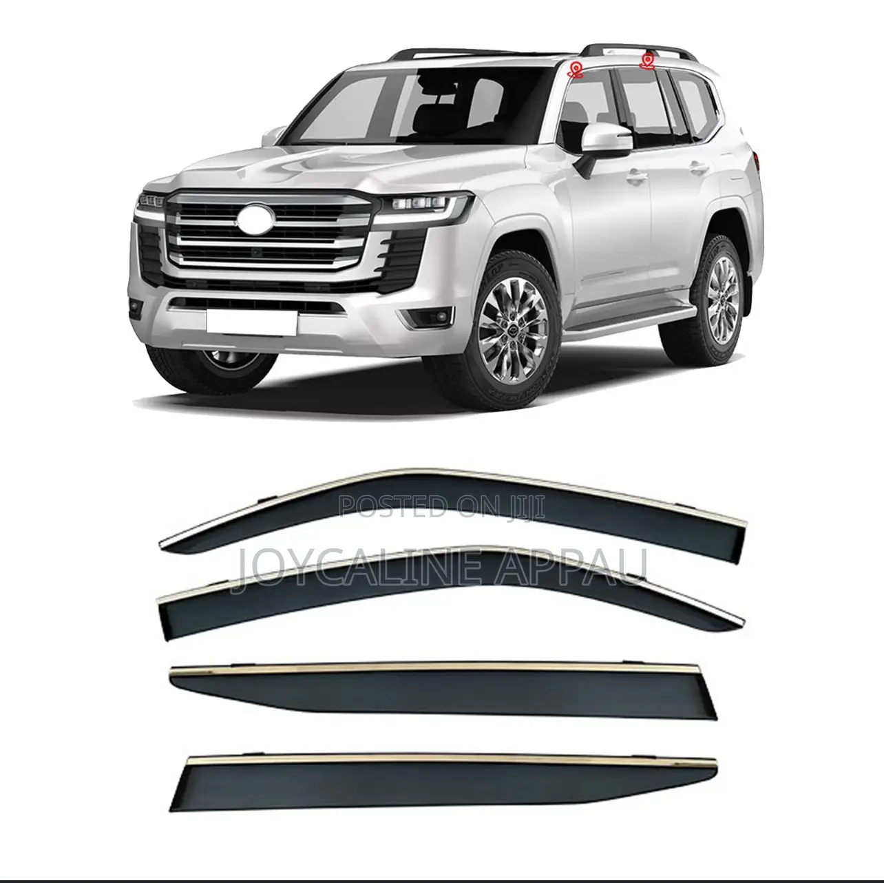 Toyota Land Cruiser300(2021 To2025)Window Door Visor/Rain Guard Chrome