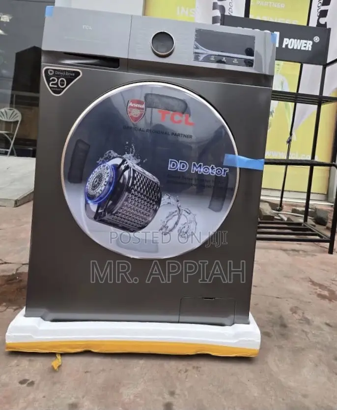 Elegant Gray TCL 9kg Front Load Washing Machine 