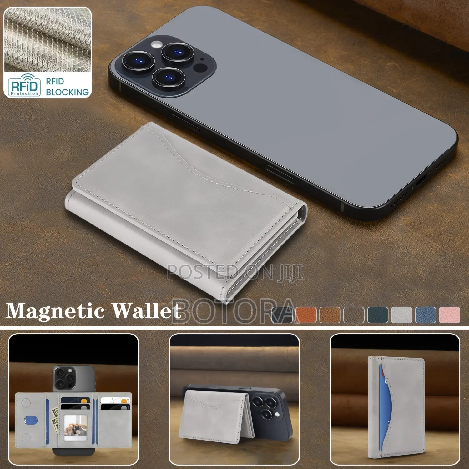 Magsafe Leather Card Holder Wallet Stand