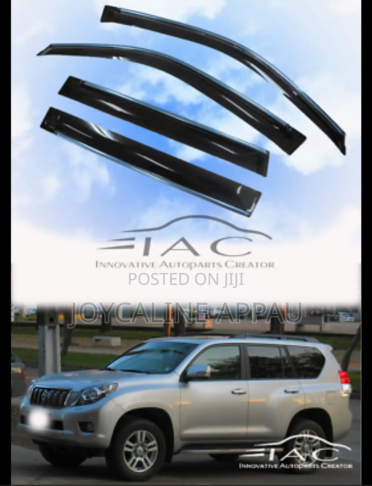 Toyota Prado 2010 to 2018 Window Door Visor/Rain Guard Chrome