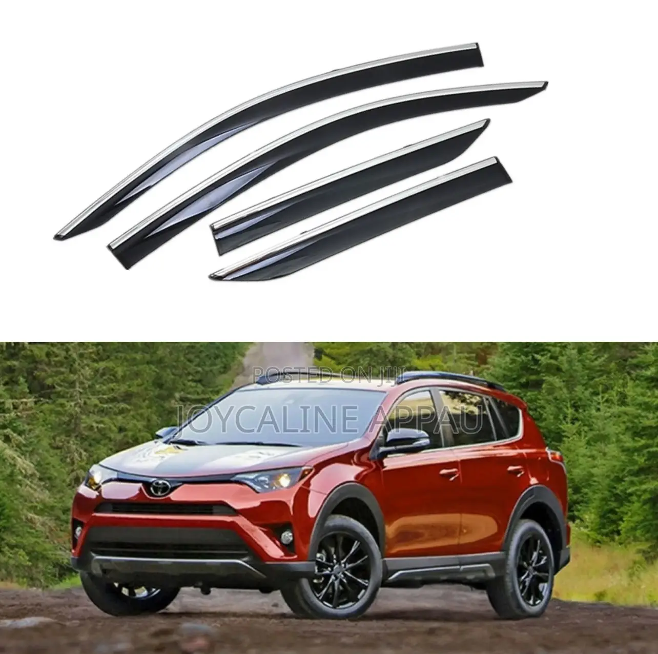 Original Toyota Rav4 2015 to 2024 Window Visor/Rain Guard Chrome