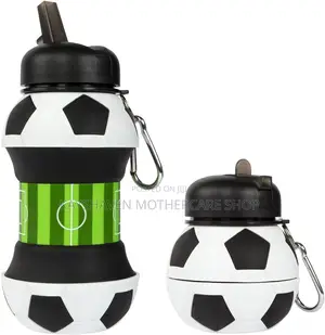 Football Foldable Silicone Water Bottle