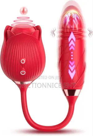 Rose Double Head Clitoral and Tongue Licking Stimulator Toy