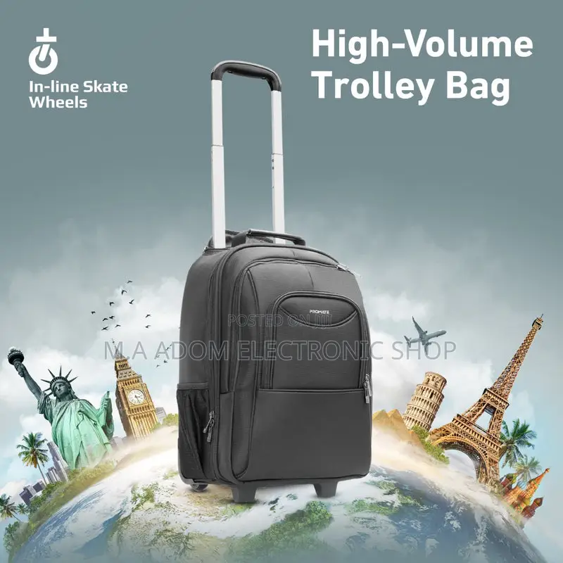 Promate Trolley Bag for 16” Laptop