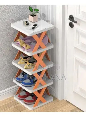 5-Layer Plastic Shoe Rack Space Saving Multi-Layer Door Tvx9123