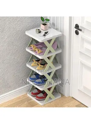 5-Layer Plastic Shoe Rack Space Saving Multi-Layer Door Tvx9123