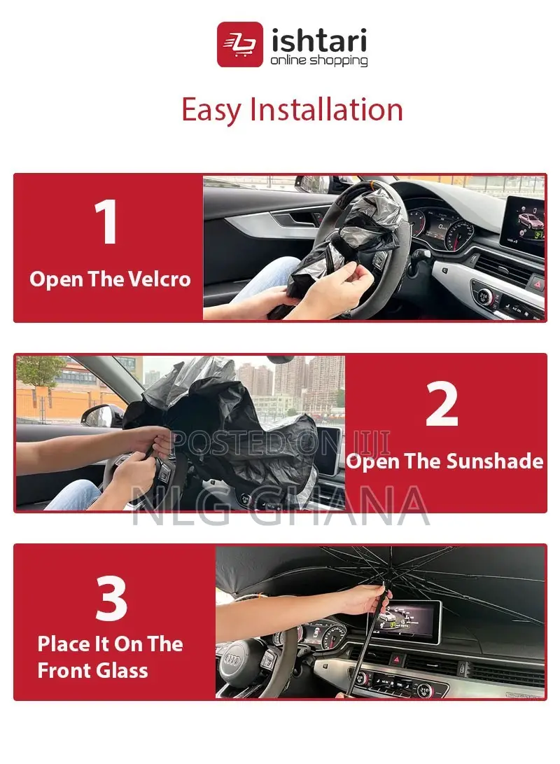 Dashboard Defender Car Windshield Sunshade Folding Umbrella Uv Ghx3761