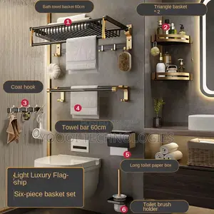 Modern Luxury Black Gold Bathroom Accessories