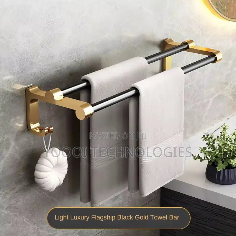 Modern Luxury Black Gold Bathroom Accessories