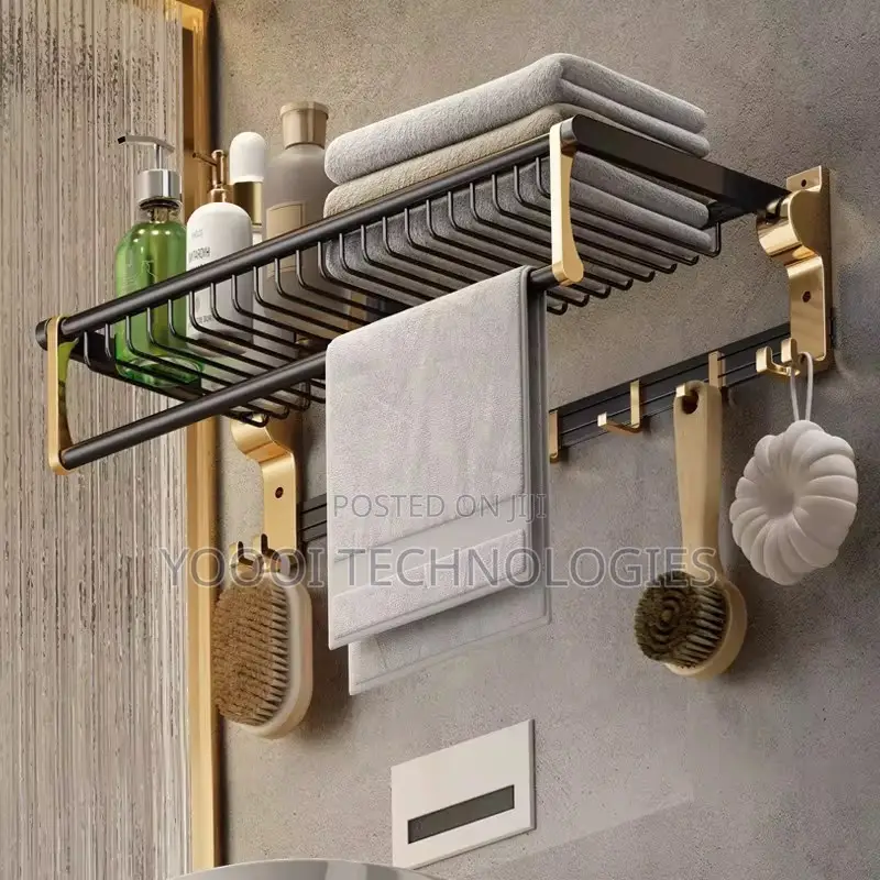 Modern Luxury Black Gold Bathroom Accessories