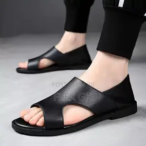 Men's Waterproof Sandals Soft Flat Comfortable Sole - Black