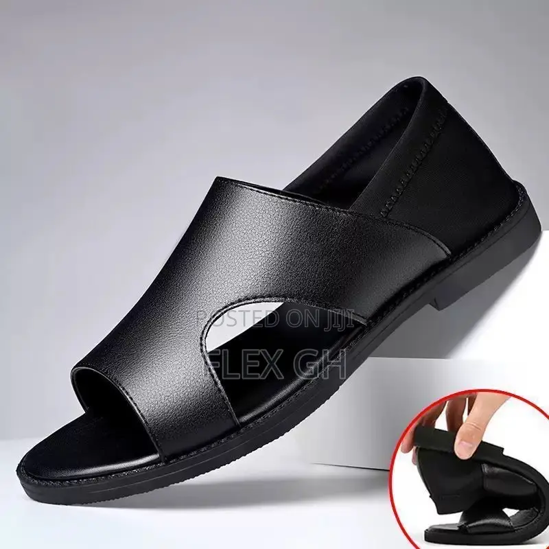 Men's Waterproof Sandals Soft Flat Comfortable Sole - Black