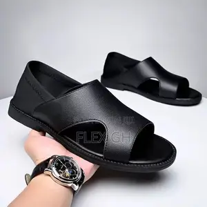 Men's Waterproof Sandals Soft Flat Comfortable Sole - Black