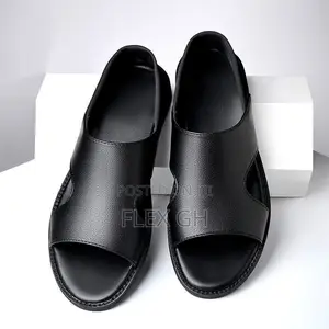 Men's Waterproof Sandals Soft Flat Comfortable Sole - Black