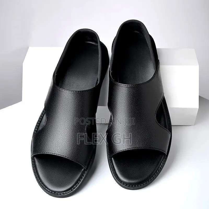 Men's Waterproof Sandals Soft Flat Comfortable Sole - Black
