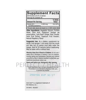 Nature's Answer Methylcobalamin B12 2500 MCG Liquid Spray, 30 Ml
