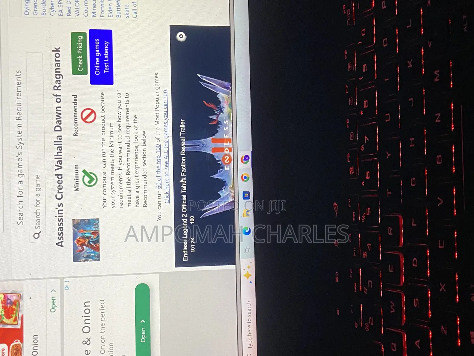 Laptop Asus ROG Strix G17 16GB Intel Core I7 SSD 512GB