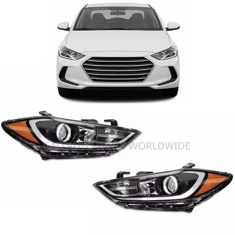 Hyundai Elantra Headlights With Led Turn Signal 2017-2019