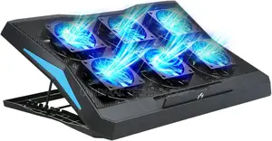 17" Foldable Laptop Cooler 6-Fan Stand Low Noise 6-Level